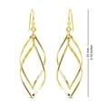 thumbnail image 4 of LeCalla 925 Sterling Silver 14K Gold-Plated Double Twisted Boho Dangle Drop Earrings Linear Marquise Loops for Women and Teen 55MM, 4 of 7