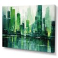 thumbnail image 2 of Designart "Verdant Vertical Cityscape" Skyscrapers Canvas Art Print, 2 of 7