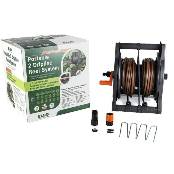 Système d'irrigation goutte à goutte portable à 2 lignes Elgo Irrigation 15M