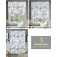 thumbnail image 4 of Watercolor Grey Floral Tie Up Curtains for Kitchen Bathroom Bedroom Windows 45 Inch Length, Gray Ombre Botanical Summer Balloon Drape Curtains Shade Rod Pocket Drapery Curtain Panel, 34"x45", 4 of 7