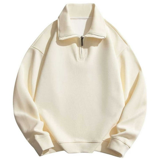 Chiccall Mens Sweatshirts Quarter Zip Long Sleeve Sweat Shirts Casual Loose Fit Athletic Solid Pullover Sweatshirts for Men