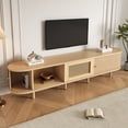 thumbnail image 3 of Noble House 64.8" TV Stand,Oval Rounded Corners Media Console for 65" TV,Light Oak, 3 of 9