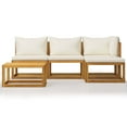thumbnail image 3 of vidaXL 5 Piece Garden Lounge Set with Cushion Cream Solid Acacia Wood, 3 of 12