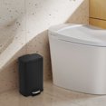 thumbnail image 2 of Innovaze 1.3 Gal./5 Liter Rectangular Matt Black Step-on Trash Can for Bathroom and Office, 2 of 9