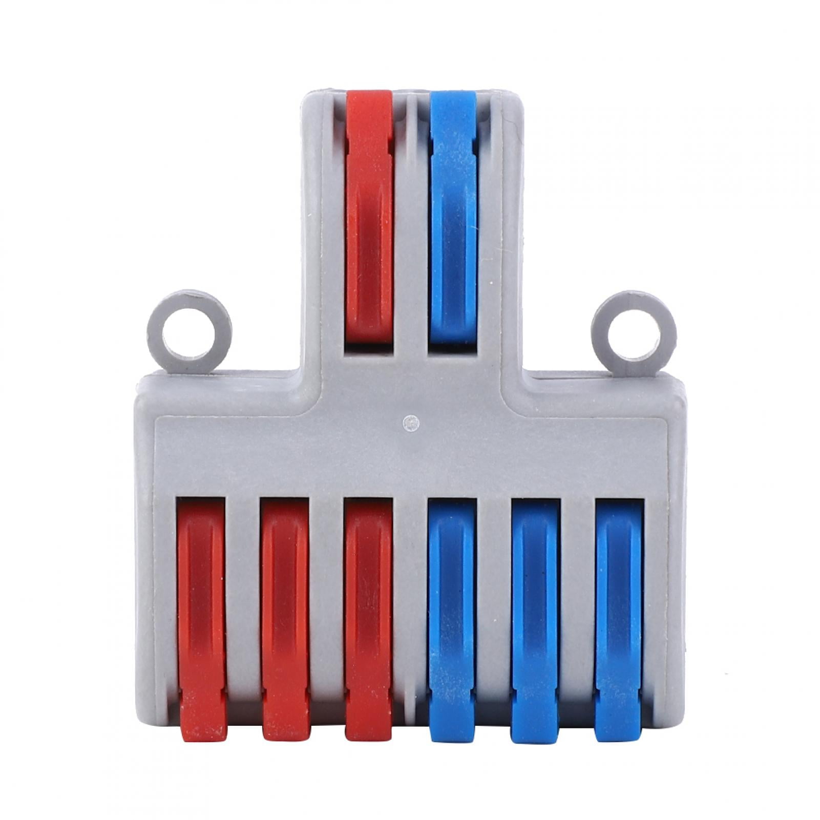Spring Cable Connector 5pcs 2 In 6 Out Reusable Spring Lever Terminal Blocks Electric Wire Cable