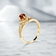 thumbnail image 3 of Gem Stone King 18K Yellow Gold Plated Silver Red Garnet Engagement Ring for Women (1.94 Cttw, Round 5MM, Gemstone October Birthstone, Size 6), 3 of 4