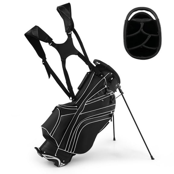 Yardi Yard Golf Stand Cart Bag with 6-Way Divider Carry Pockets-Black, Lightweight Golf Stand Bag for Men & Women,Multiple Pockets, Lightweight & Durable