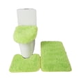 thumbnail image 1 of 3PCS Bath Mat Toilet Lid Cover U-Shaped Rug Non Slip Soft Floor Rug Water Absorbent Solid Door Mat Bathroom Rug Carpet Seat Cover Rug Set, 1 of 6