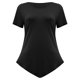 thumbnail image 5 of Mujeres Clásico Verano Color sólido Manga corta Dobladillo irregular Túnica Tops Blusas fluidas Camisa Pompotops  hfajkhk130127, 5 of 7