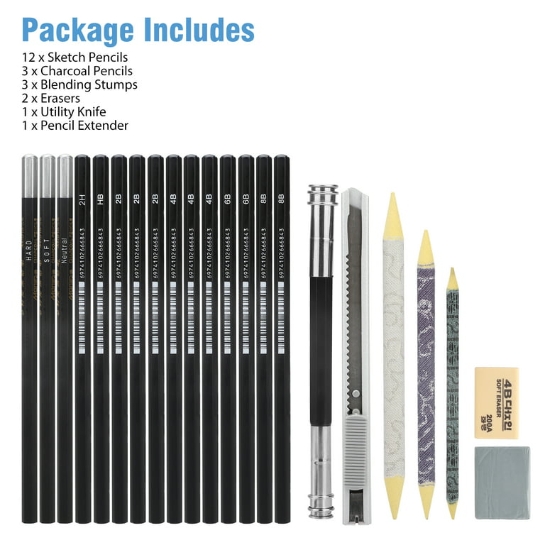 ESTINK Sketching Pencils,Art Pencils,15 Pcs Sketch Pencil Set