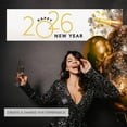 thumbnail image 3 of Koyal Wholesale 47x13 Happy New Year Banner Disco Balls Champagne Black Gold NYE Décor, 3 of 4