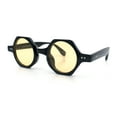 thumbnail image 5 of Hipster Round Circle Lens Octagon Plastic Hustler Sunglasses Black - Beige, 5 of 8