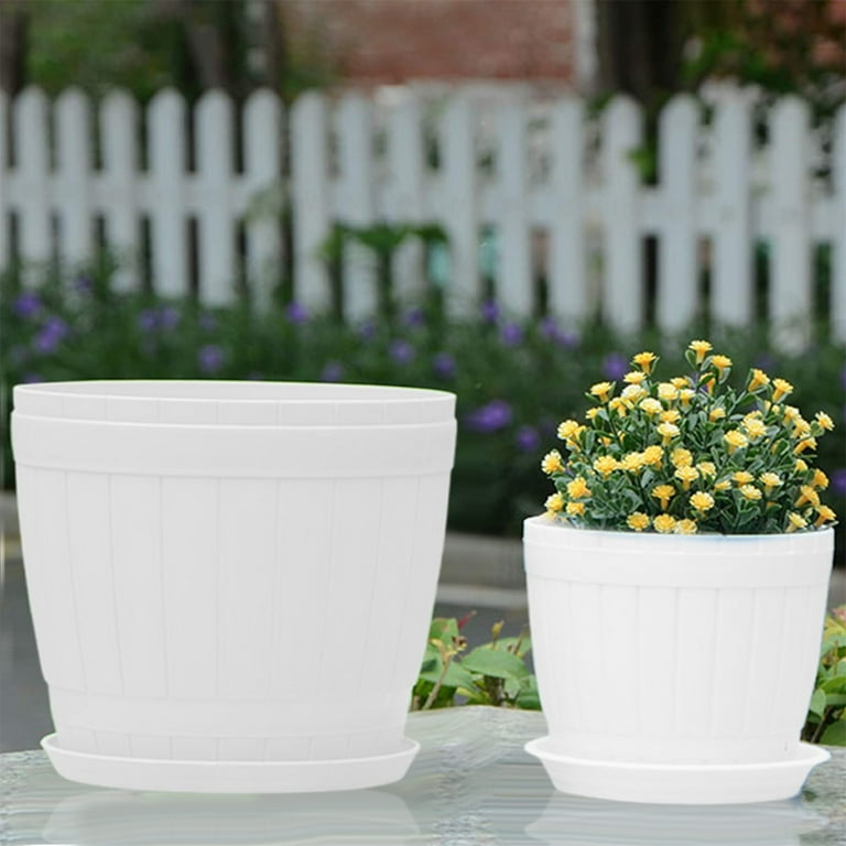CHELIASD 1 Pack White Large Wide Plastic Plant Pots, Big Flower Pots for  Indoor Outdoor Plants, Planters with Drainage Holes & Saucers for Garden  House Plants Home Gardening Supplies - Walmart.com