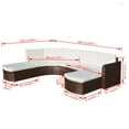 thumbnail image 4 of vidaXL 4 Piece Garden Lounge Set with Cushions Poly Rattan Brown, 4 of 4
