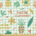 thumbnail image 2 of Ambesonne Tropical Fabric by the Yard Upholstery, Pineapple Flower Heart Art, 10 Yards, Pale Orange and Teal, 2 of 5