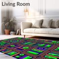 thumbnail image 2 of ODIKA 5'x7' Machine Washable Non-Slip Area Rug, Dynamic Street Network Activity With Automobile Navigation Path High Traffic Rug with Pad, Green, 696139, 2 of 8