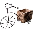 thumbnail image 1 of Maceta de bicicleta, adorno de maceta, caja de flores de madera, jardinera de bicicleta, planta de triciclo Color madera, 1 of 6
