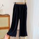 thumbnail image 2 of Odeerbi 1-10 Años Niñas Hielo Seda Pantalones Acampanados Lechuga Recortar Pantalones Pantalón Lindo Color Sólido Transpirable Pantalones, 2 of 5