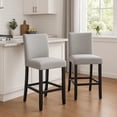 thumbnail image 6 of Riac Set of 2 Counter Height Chairs-Black Wood-Dove Gray Fabric Seat, 6 of 7