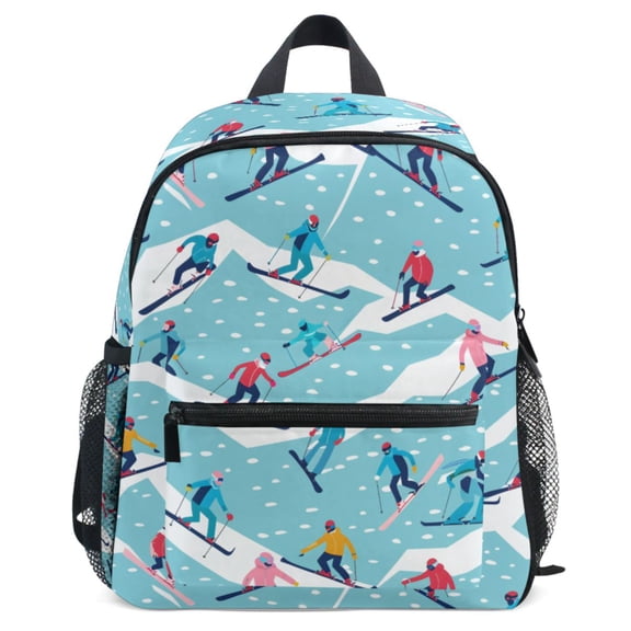 ALAZA Skiers Skating Pattern School Backpack Student Bookbag Mini Bag