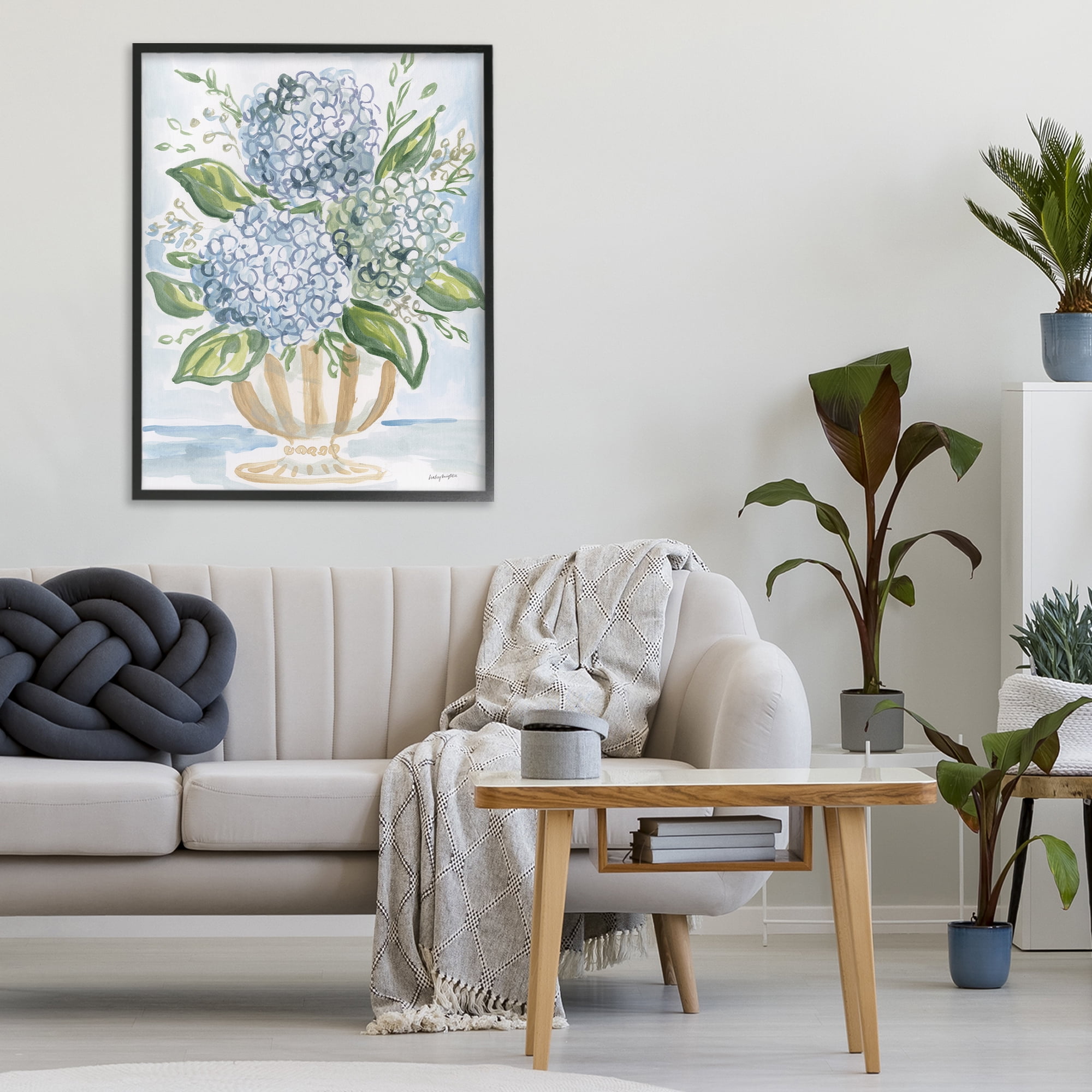 Stupell Industries Serena Pastel Hydrangea Bouquet Black Framed Giclee Art, design by Haley Knighten