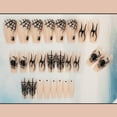 thumbnail image 3 of LRKNNO Uñas postizas adhesivas Halloween de 24 piezas con telaraña negra, 3 of 7