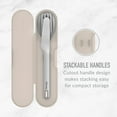 thumbnail image 5 of Bentgo Stainless Travel Utensil Set - Reusable 3-Piece Silverware Set with Carrying Case, High-Grade Premium Steel, BPA-Free Case, Eco-Friendly - Ideal for Travel, Camping, and Office Use (Sand), 5 of 7
