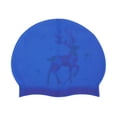 thumbnail image 6 of Unique Bargains 1 Pc Waterproof Sika Deer Pattern Swim Cap Blue Purple, 6 of 6