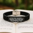 thumbnail image 2 of Funny Designer Gifts for Graduates, Glide lock Clasp Black Stainless Steel Silicone Adjustable Bracelet with Inspirational Quote, Gifts from Friends to Family, Unique Commemoration Jewelry, 2 of 4