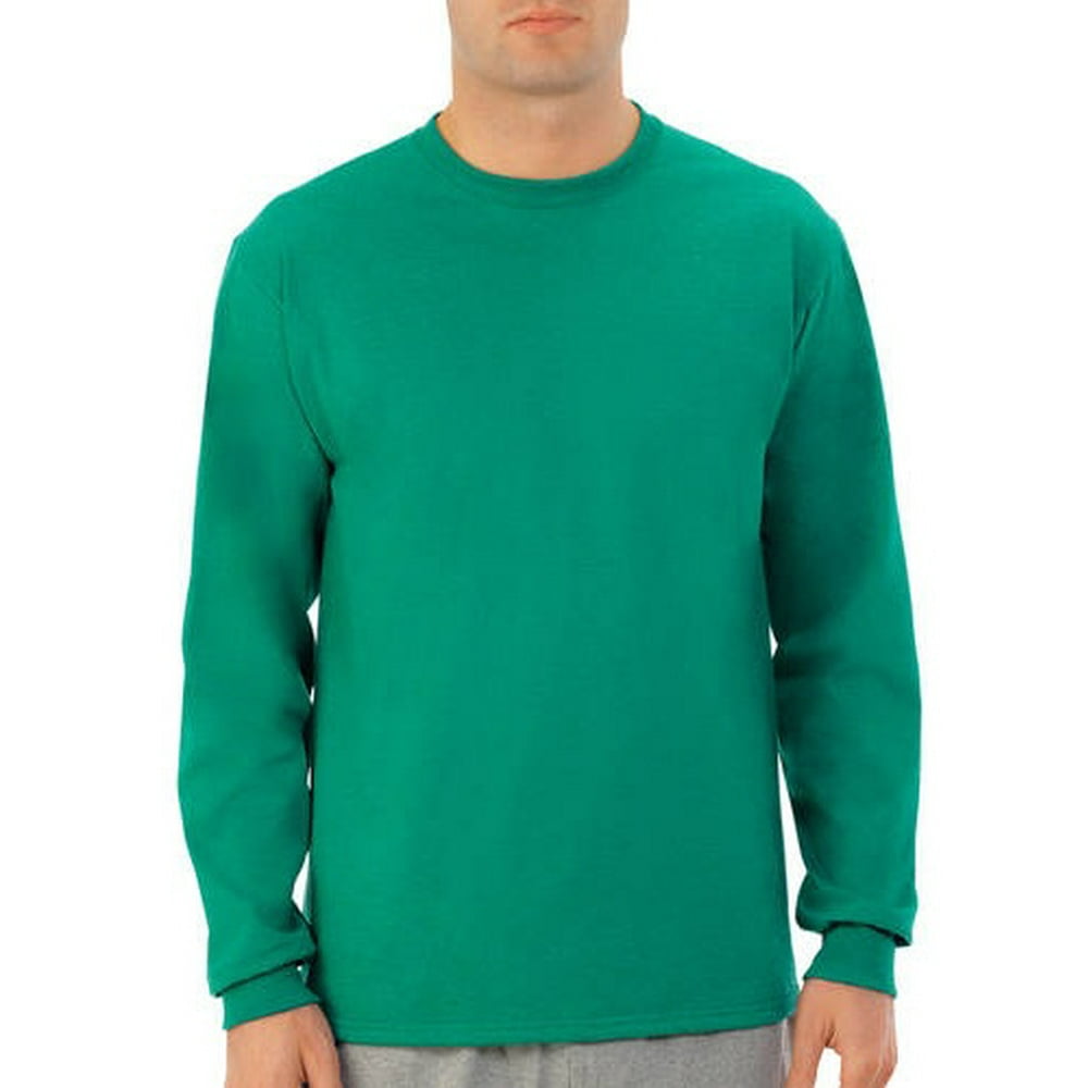 Fruit of the Loom Big Men's Long Sleeve Crew T Shirt with Rib Cuffs