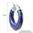 thumbnail image 5 of Shop LC Stainless Steel Ion Plated Lapis Lazuli Hoop Earrings Jewelry Gift Ct 55, 5 of 9
