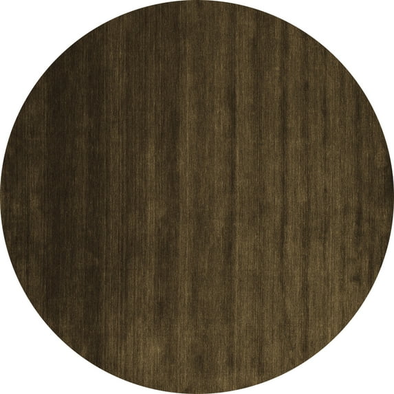 Ahgly Company Indoor Round Abstract Brown Contemporary Area Rugs, 8' Round