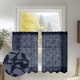 thumbnail image 1 of OVZME Cortinas transparentes de cocina con textura azul marino, 36 pulgadas de largo, 2 paneles, elegantes cortinas cortas transparentes para comedor para ventanas pequeñas, baño, cafetería, sala de e, 1 of 1