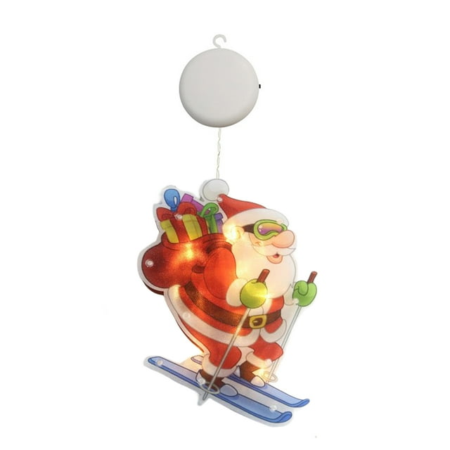 Bearachild Luz de ventana de Navidad a prueba de agua, decoración colgante de Navidad, funciona con pilas, para interiores y exteriores, lámpara Kits de decoración para fiestas tipo 4