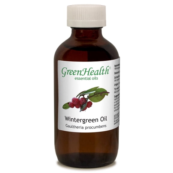 Wintergreen Essential Oil - 4 fl oz (118 ml) Glass Bottle w/ Cap - 100% Pure Essential Oil by GreenHealth