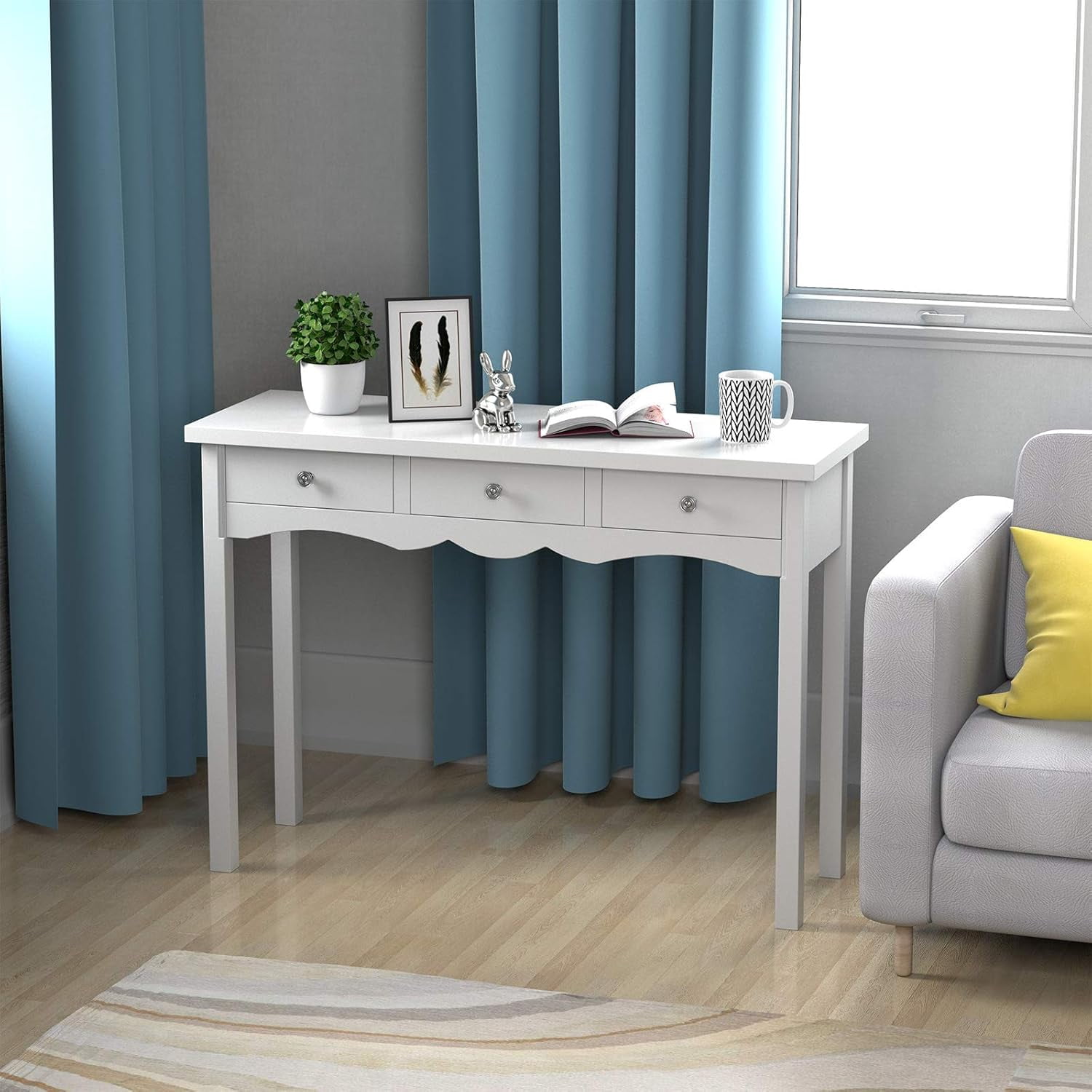 CRXX Console Table W/3 Drawers for Living Room, Bedroom, Entryway Multifunctional Usage Accent Hall Table Desk