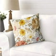 thumbnail image 6 of Vintage Flowers Pillow Covers 16x16 Inch Set of 2 Red Yellow Floral Leaves Decorative Square Boho Throw Pillows for Couch Rustic Pillow Cases Home Decor Living Room Sofa Porch Outdoor, 6 of 6