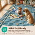 thumbnail image 4 of Design&I 3'x5' Washable Area Rug Stripe Seashell Starfish Motif Round Compass Maritime Nautical Wave Refined for Home Office, Hallway, Low Profile & Durable Daily Traffic Ready, 4 of 7