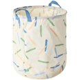 thumbnail image 1 of Striped Pattern Foldable Basket Organizer, Medium, White, 1 of 7