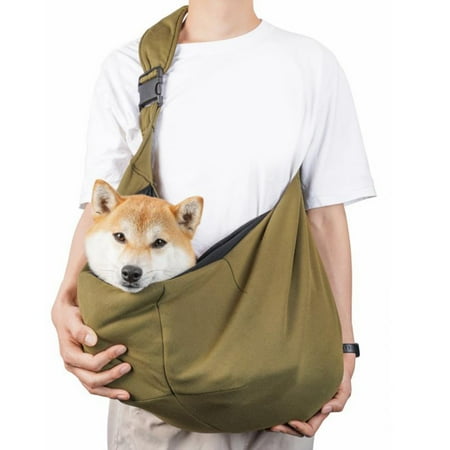 Washranp Dog Padded Single Sling Bag Small Pet Padded Shoulder Strap Hook Handbag with Mesh Pocket for Outdoor Travel