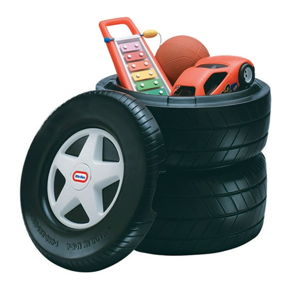Cofre de juguetes con neumáticos de carreras clásicos Little Tikes
