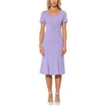 thumbnail image 2 of INSPIRE CHIC Women's Sheath Dress Cocktail Party 1950s Vintage Button Decor Ruffled Mermaid Midi Dress XL Light Purple, 2 of 6