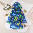 thumbnail image 2 of NOLDARES Boys Girls Robe Kids Flannel Hooded Bathrobe Sleepwear Pajamas Toddler Soft Plush Robes Baby Gifts,Blue,6-7 Y, 2 of 9