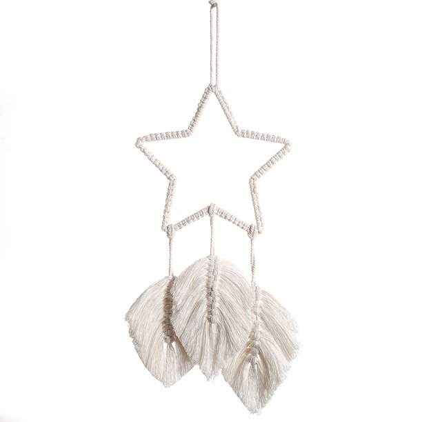 1 Uds macramé pluma para colgar en la pared Boho Chic hecho a mano tejido hoja borlas decoración bohemio apartamento decoraciones tejido pared decoración arte Xemadio CZJJ-ST95