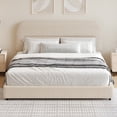 thumbnail image 4 of 4 EVER WINNER Queen Bed Frame with Headboard, Boucle Upholstered Platform Bed Frame, Luxurious Soft Rounded Corners, No Box Spring Required, Non-Slip and Noise-Free, Easy Assembly, Beige, 4 of 9