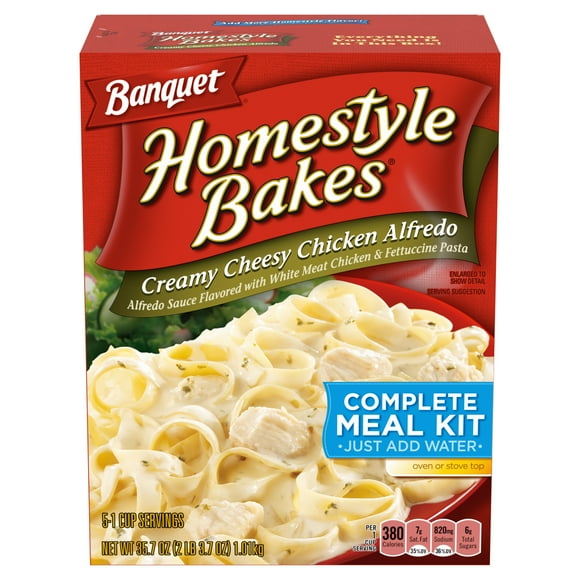 Banquet Homestyle Bakes Creamy Cheesy Chicken Alfredo, Meal Kit, 35.7 oz