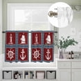 thumbnail image 5 of Kitchen Window Curtains Valance and Tier Set, Nautical Sailing Anchor Compass Rod Pocket Tier Curtain Valance Set, Lighthouse Star Blue Red Light Filtering Cafe Curtains for Bedroom Living Room, 5 of 9