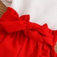 thumbnail image 7 of KPOPLK Toddler Baby Girl Summer Clothes Funny Print Short Sleeve Top Short Casual Outfit 3 6 12 18 Month 2T 3T 4T(2-3 Years,Red), 7 of 7