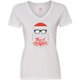 thumbnail image 3 of Inktastic Hipster Santa Women's V-Neck T-Shirt, 3 of 5