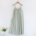 thumbnail image 2 of Nightgowns for Women Loose Fit Sleep Dress Cotton Cami Spaghetti Strap Nightshirts Womens Sleepwear Green, 2 of 9